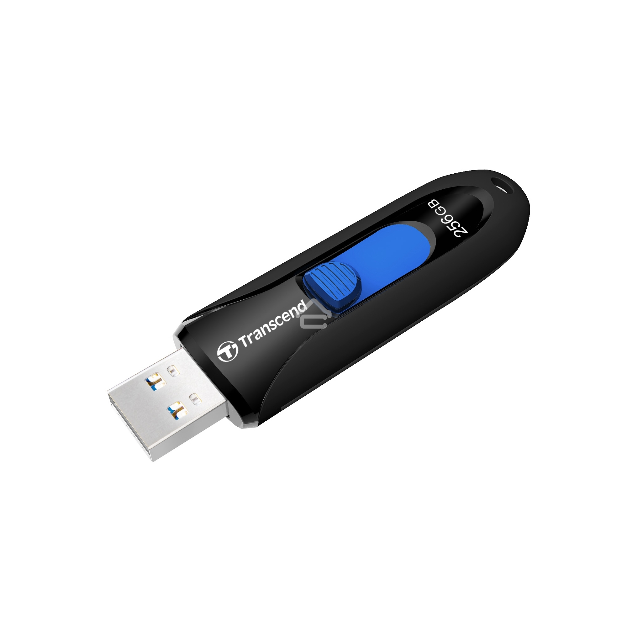 Флешка USB Transcend JetFlash 790 (TS256GJF790K), 256Gb, USB 3.1, R/W 90/40, черный/синий