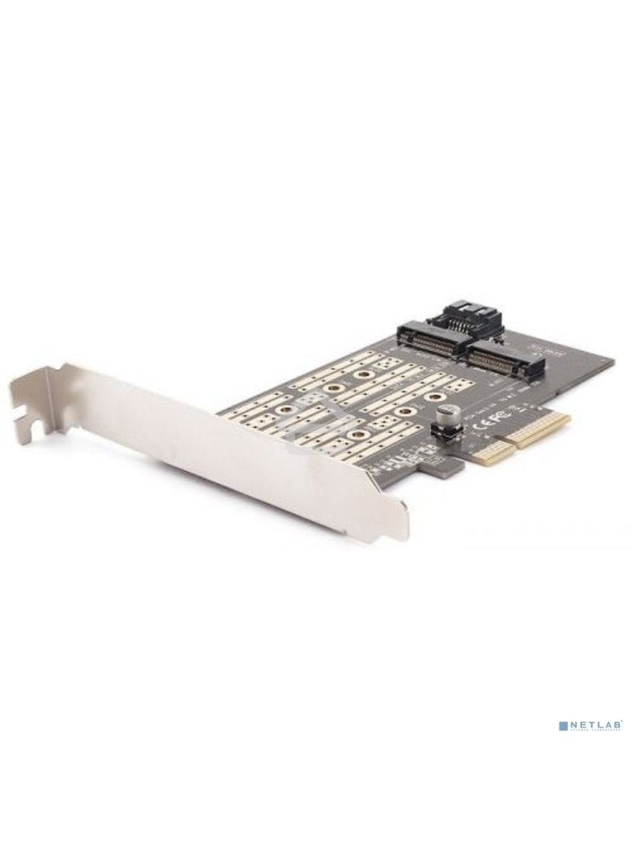 Адаптер AgeStar AS-MC02  PCI-E для M.2 SATA SSD+M.2 NVME SSD Card