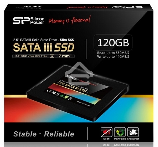 Накопитель SSD Silicon Power Slim S55, 120GB, SATA III, 2.5