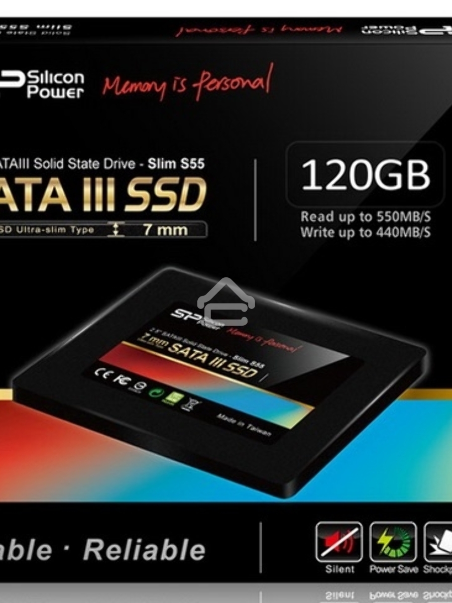 Накопитель SSD Silicon Power Slim S55, 120GB, SATA III, 2.5