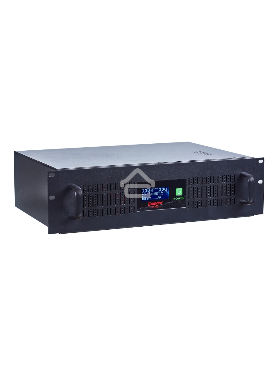Источник бесперебойного питания ExeGate EP270874RUS Power RM Smart UNL-1500 LCD<1500VA, Black, 3U, 3 евророзетки, USB>