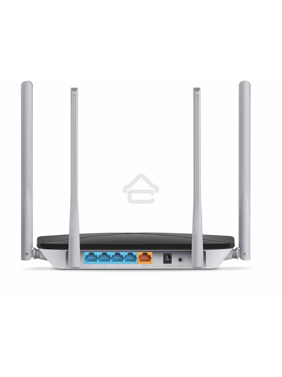 Беспроводный маршрутизатор Mercusys AC12, Dual Band, (867Мбит/с на 5 ГГц + 300Мбит/с на 2,4 ГГц)4 порта 100 Мбит/с, 4 фиксированных антенны