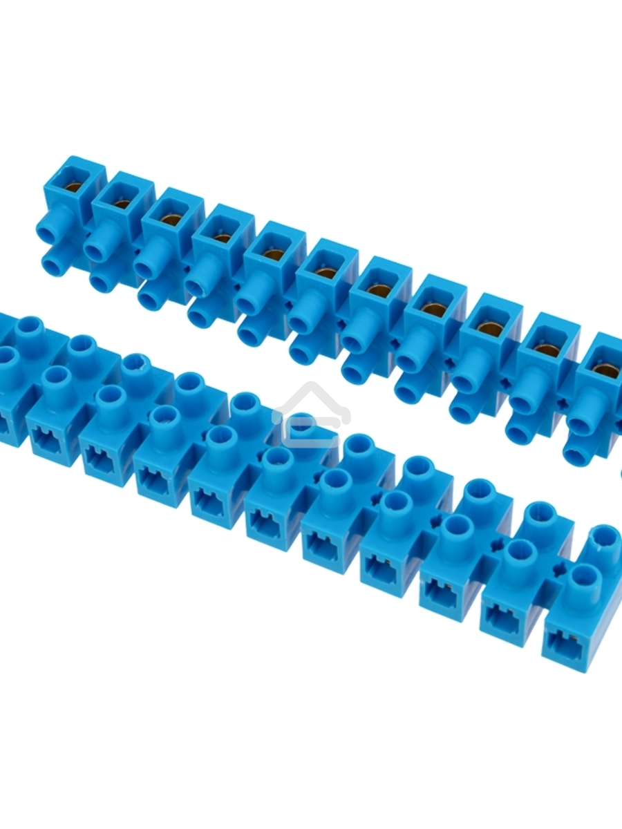 Клеммная винтовая колодка KВ-25 10-25, ток 60 A, полиэтилен синий Rexant (10 шт./уп.)