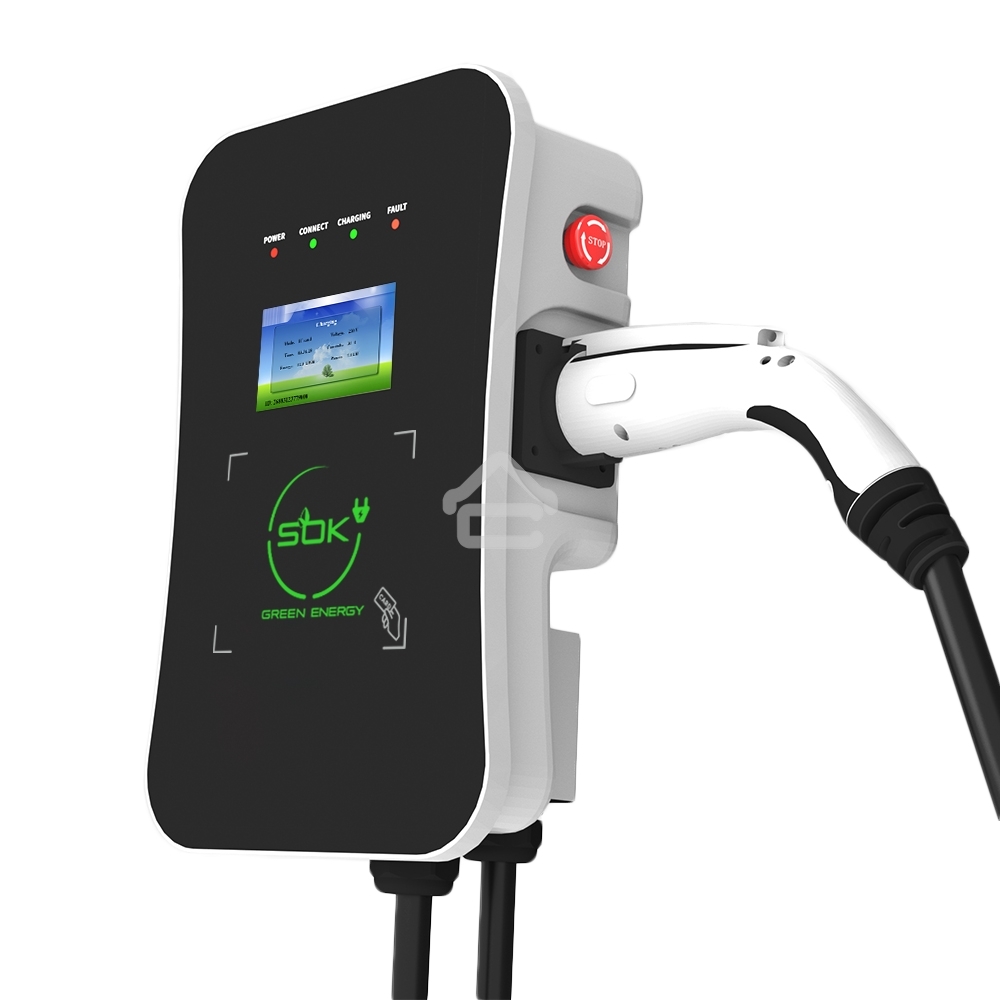 Зарядная станция S'OK Green Energy M3W Series Wallbox EV Charger SM3W32232542-5wf, 3-phase, 22kw (32a/ 380v), OCPP 1.6J, RFID, WiFi, LAN, уровень защиты IP54, кабель 5м