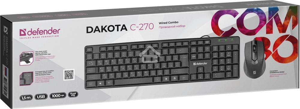 Комплект клавиатура + мышь Defender DAKOTA C-270 RU