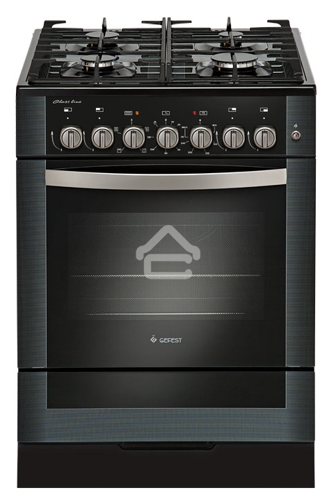 Плита комбинированная Gefest ПГЭ 6502-02 0044 черный, конфорок 4 газовых, духовка 52 л, 60 см x 85 см x 60 см