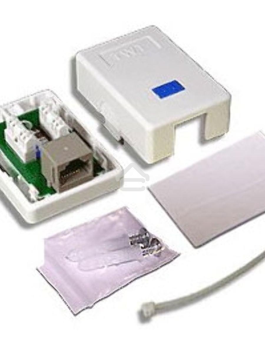 Розетка TWT (TWT-SM1-45-WH) настенная 1 порт RJ-45 категории 5е. UTP. белая