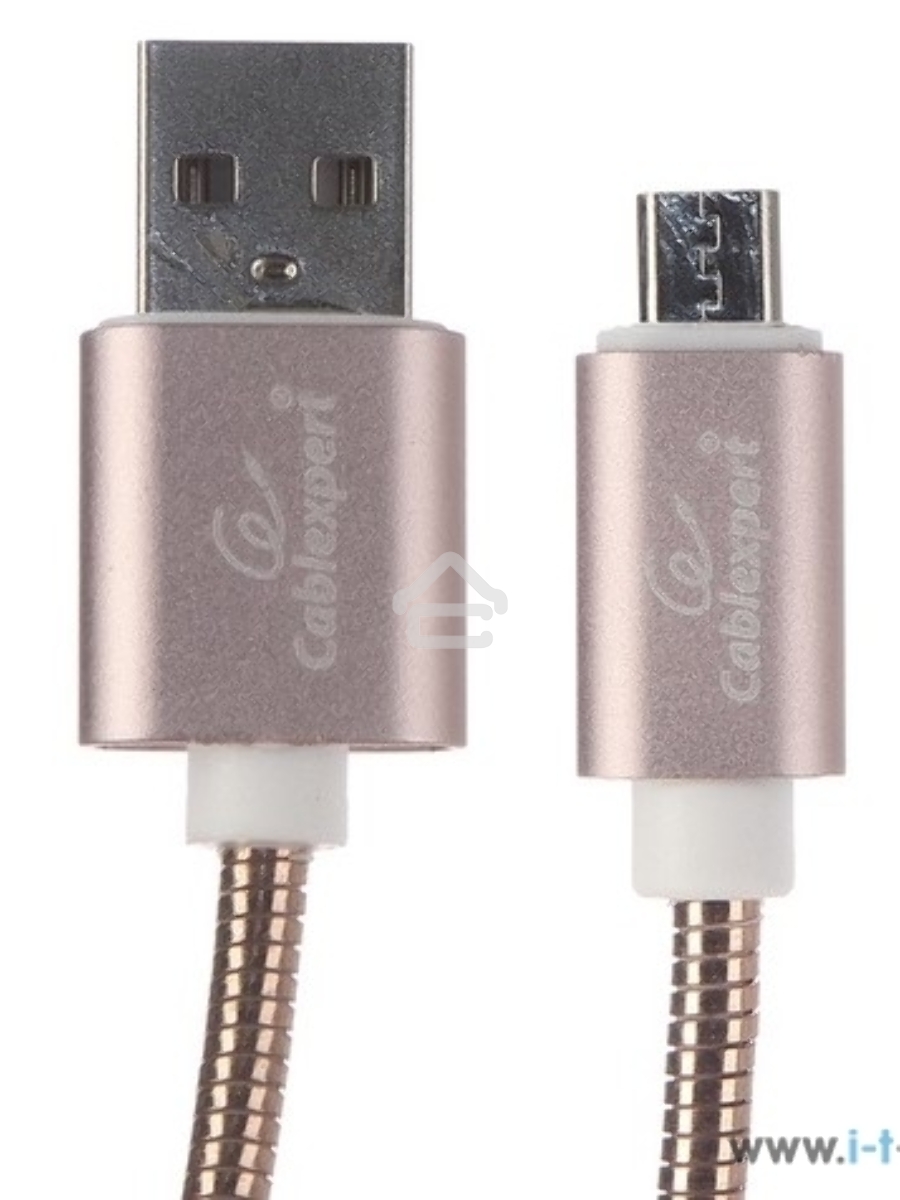 Кабель USB 2.0 Cablexpert CC-G-mUSB02Cu-1M, AM/microB, серия Gold, длина 1м, золото, блистер