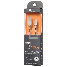 Кабель USB ACD-Titan Type-C ~ USB-A Нейлон, 1м, желто-черный
