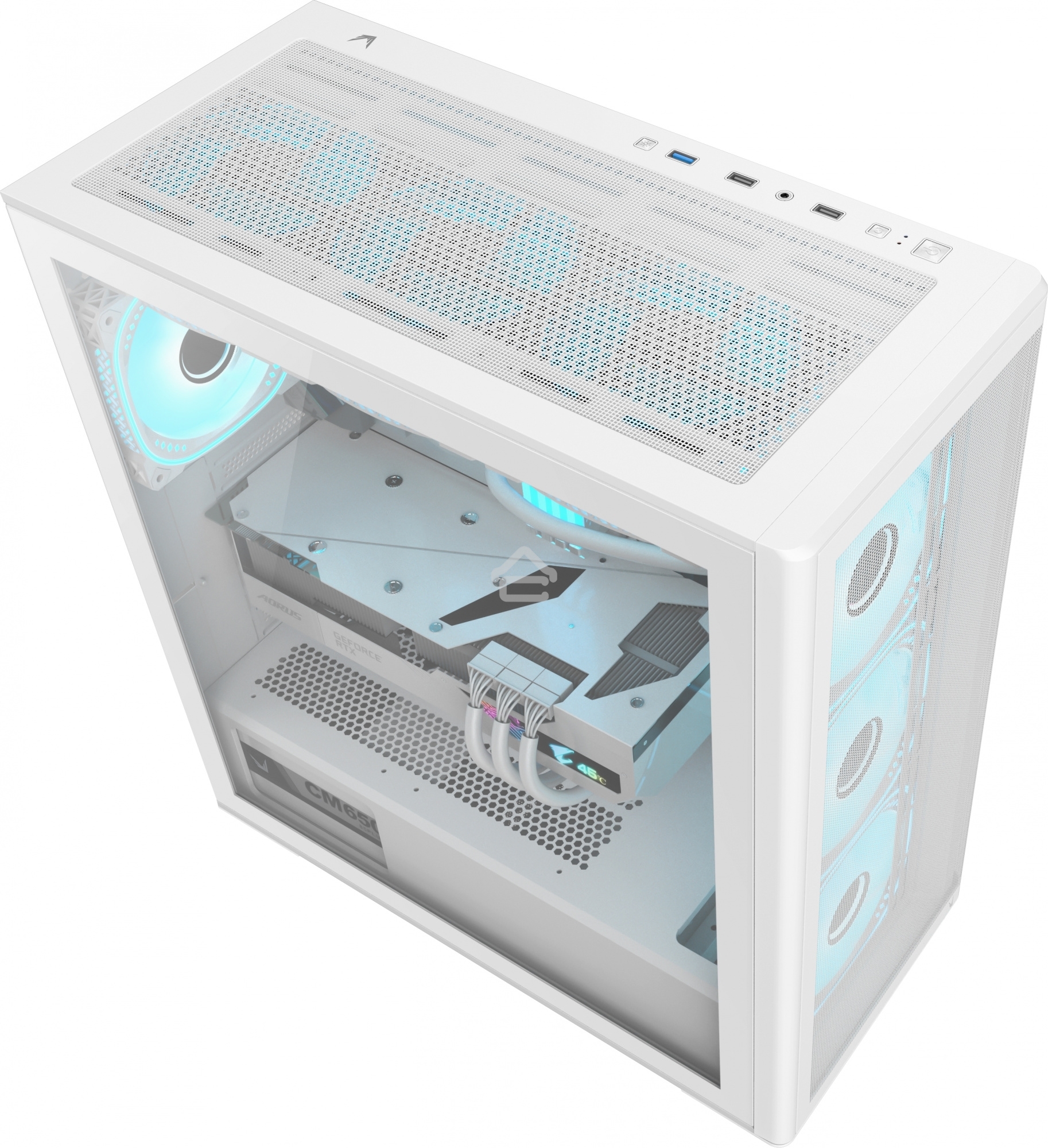 Компьютерный корпус Aerocool/Formula Air Power G5 Plus белый без БП ATX 4x120мм 2xUSB 2.0 1xUSB3.1 audio bott PSU