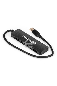 Хаб USB (концентратор) 4-в-1 ExeGate DUB-4P/3 (кабель-адаптер USB3.0 --> 4xUSB3.0, Plug&Play, черный)