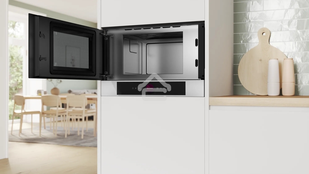 Микроволновая печь встраиваемая Bosch BFL7221W1 белый, 21 л, 900 Вт, переключатели - поворотный механизм/сенсор
