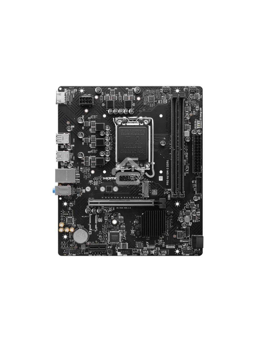 Материнская плата MSI PRO H610M-S DDR4, LGA 1700, Intel H610, 2xDDR4, 2xSATA, 1xM.2, 1xPCIe 4.0 x16, 1xPCIe 3.0 x1, 1xHDMI, 1x1Gb LAN, 4xUSB 2.0, 2xUSB 3.2 Gen 1, 3x3.5 мм, 7.1, Micro-ATX