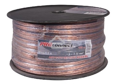 Кабель акустический, 2х2.50мм² Proconnect, прозрачный BLUELINE, 100м