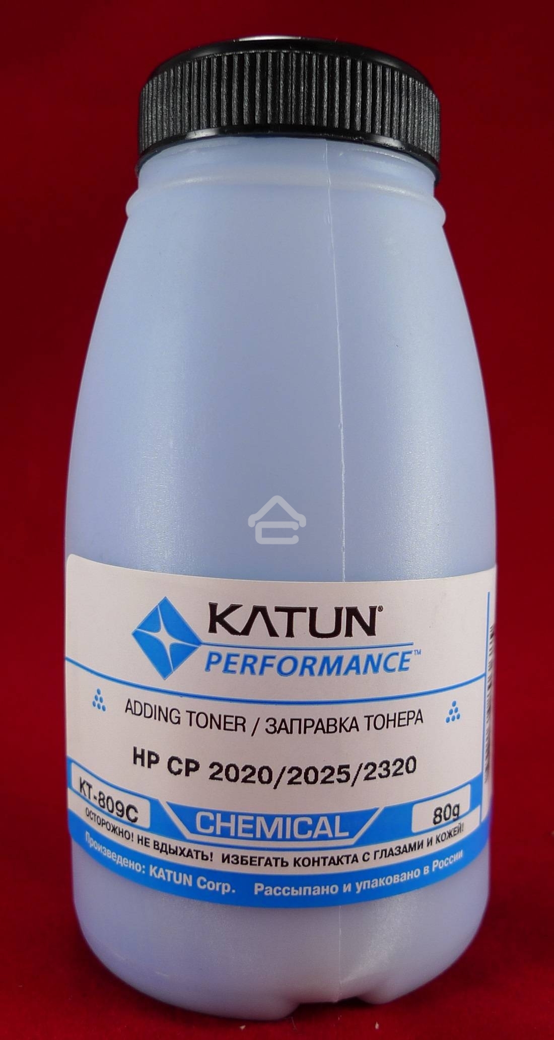 Тонер HP CP2020/2025/CM2320 Cyan, химический (фл.80г.) Katun фас. России
