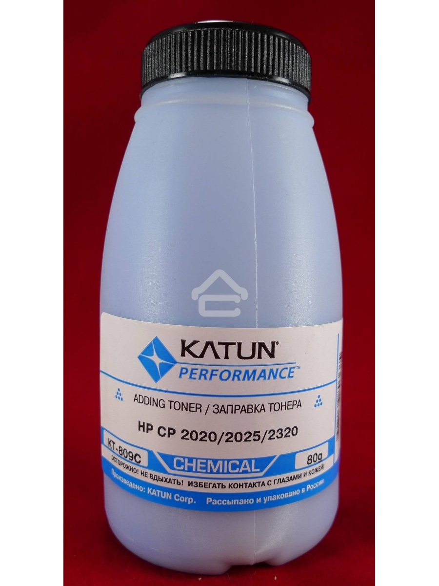 Тонер HP CP2020/2025/CM2320 Cyan, химический (фл.80г.) Katun фас. России