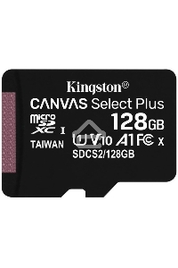 Флеш карта Kingston 128GB micSDXC Canvas Select Plus 100R A1 C10 Single Pack w/o ADP EAN: 740617299076