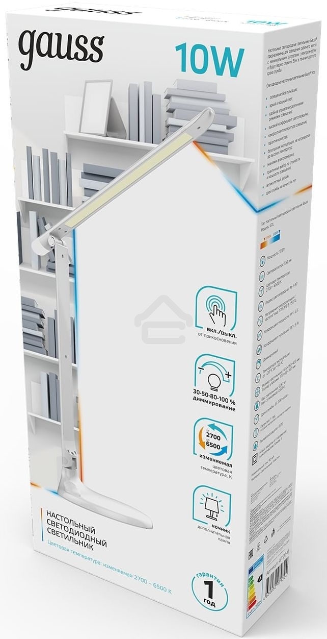 Светильник Gauss GT2041 настольный на подставке белый 10Вт