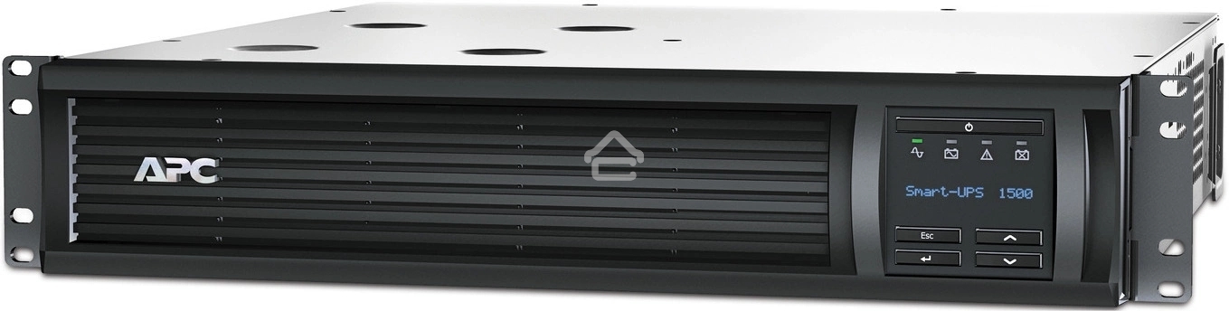 Источник бесперебойного питания APC Smart-UPS 1500VA/1000W, RM 2U, Line-Interactive, LCD, Out: 220-240V 4xC13 (2-Switched), SmartSlot, USB, SmartConnect, черный, 1 year warranty (REP: SMT1500RMI2U)