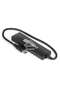 Хаб USB (концентратор) 4-в-1 ExeGate DUB-4P/3 (кабель-адаптер USB3.0 --> 4xUSB3.0, Plug&Play, черный)