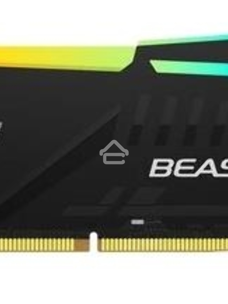 Оперативная память Kingston Fury Beast, DDR5, 8GB (1x8GB), 5200MHz, CL40, DIMM, с радиаторами, RGB, черный