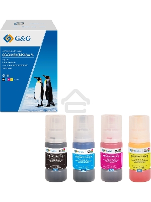 Чернила G&G GG-GI41BKCMY-45ml*4 GI-41 голубой/пурпурный/желтый/черный набор 4x45мл для Canon PIXMA G1420/G2420/G2460/G3420/G3460