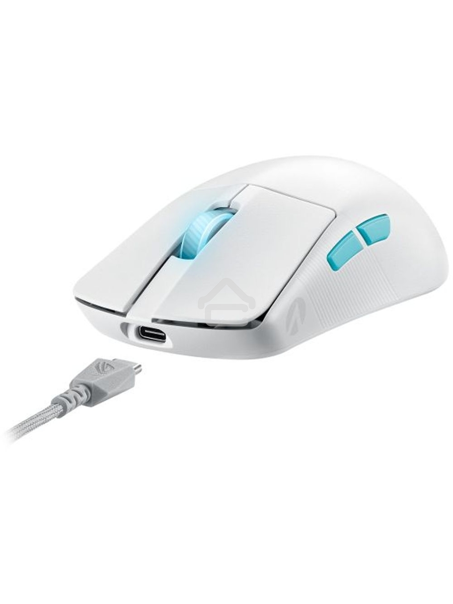 Мышь беспроводная/проводная ASUS ROG Harpe Ace Aim Lab Edition белый, 36000 dpi, радиоканал, Bluetooth, USB, кнопки - 5