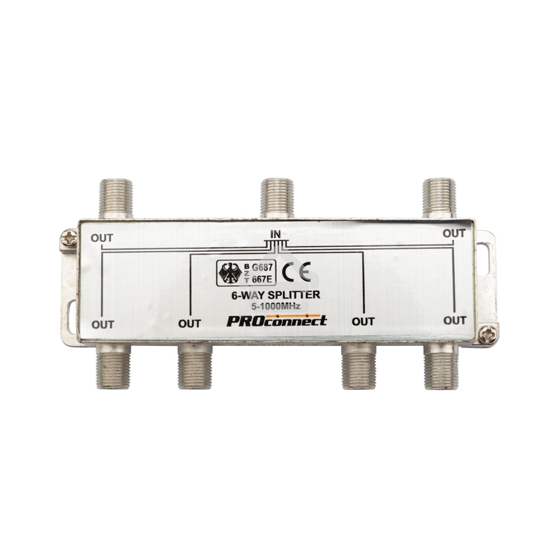 Делитель ТВ х 6 под F разъем 5-1000 МГц PROconnect