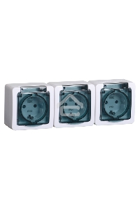 Розетка силовая  Iek ERMP32-K03-16-54-EC РСб23-3-ГПБд роз 3м с з/к о/у  IP54 (дымчатый) ГЕРМЕС PLUS