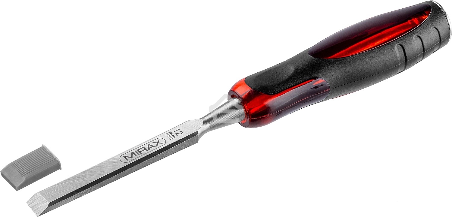 Стамеска MIRAX 1810-12 с двухкомпонентной прозрачной рукояткой, 12мм