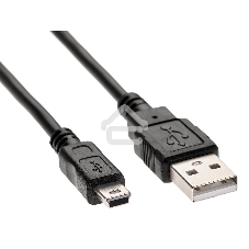 Кабель USB 2.0 A-->mini-B 5P (1м) черный TELECOM/VCOM TC6911BK-1.0M