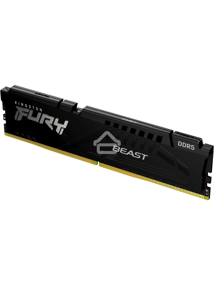 Оперативная память Kingston Fury Beast, DDR5, 16GB (1x16GB), 5600MHz, CL40, DIMM, с радиаторами, черный