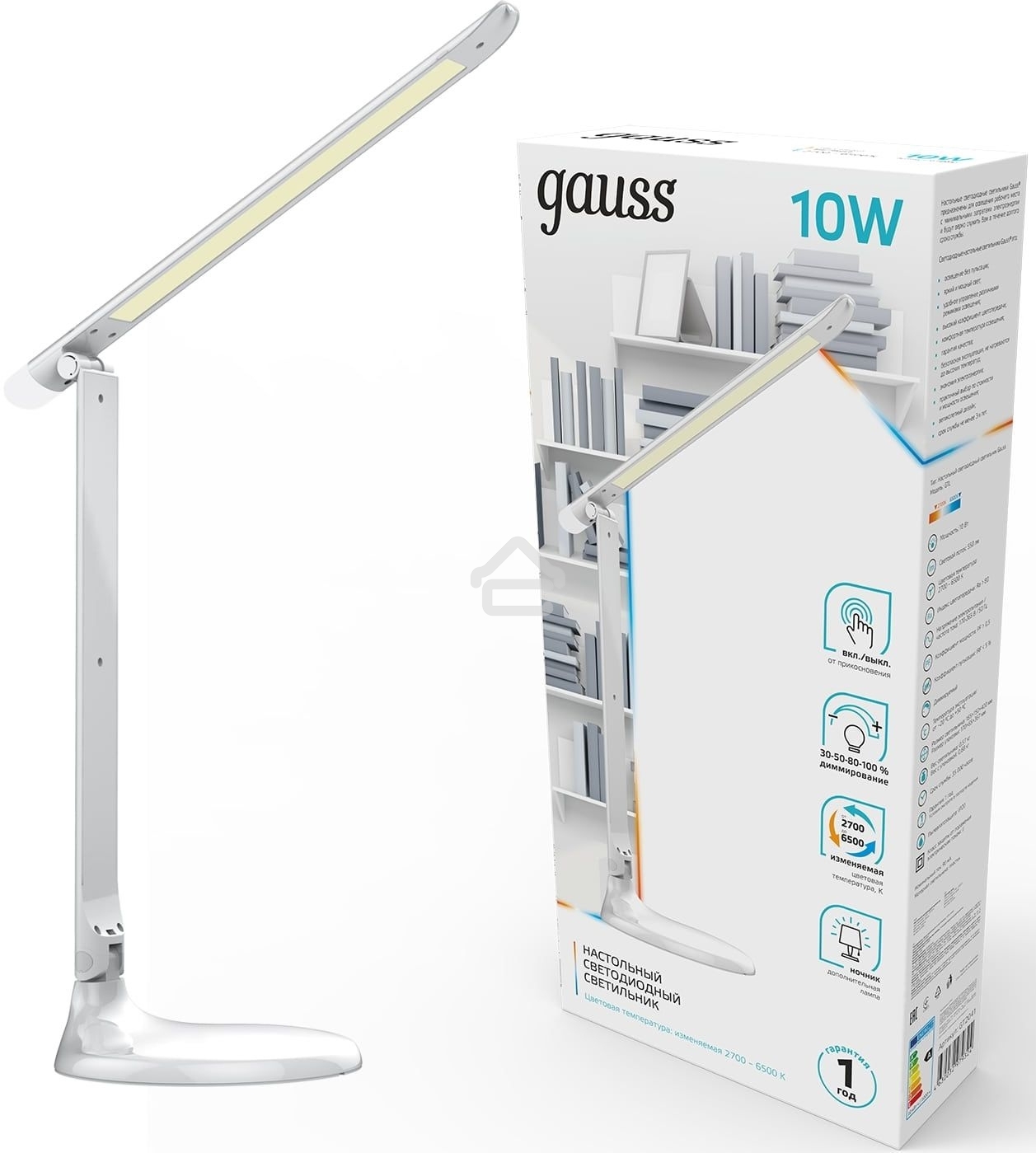 Светильник Gauss GT2041 настольный на подставке белый 10Вт