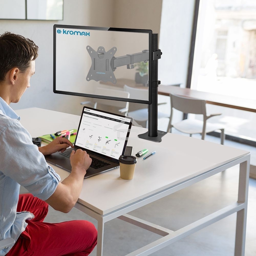 Кронштейн для монитора Kromax CASPER-506 черный 4 шт/уп. 10