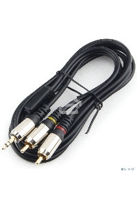 Кабель аудио Cablexpert CCAB-02-35M2RM-1.5MB. 3.5 Jack(M)/2х RCA (M), черный, 1.5м, блистер