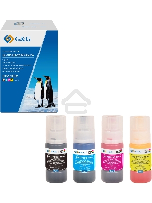 Чернила G&G GG-GT51BK/52CMY-45ml*4 GT51/52 голубой/пурпурный/желтый/черный набор 4x45мл для HP Ink Tank 115/310/315/318/319/515/615;Wireless 410/415/416/418/419;GT 5810/5820/5812/5822