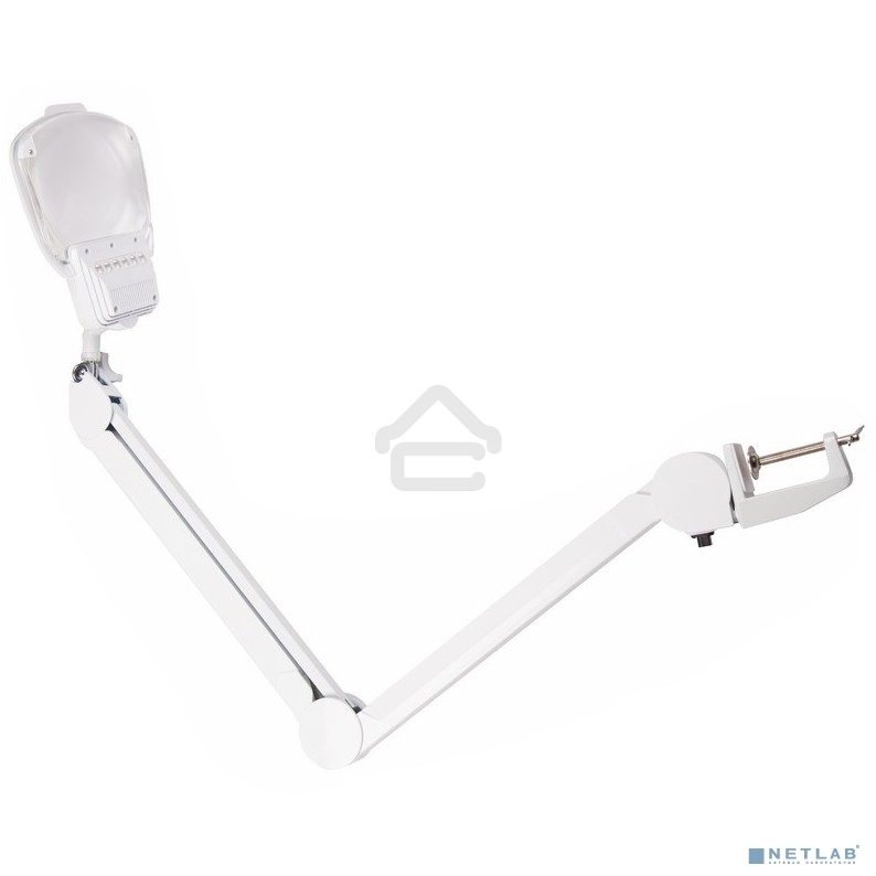 Лупа на струбцине Rexant, квадратная 3D+20D, с подсветкой 6 LED, серия EXPERT, белая 31-0565