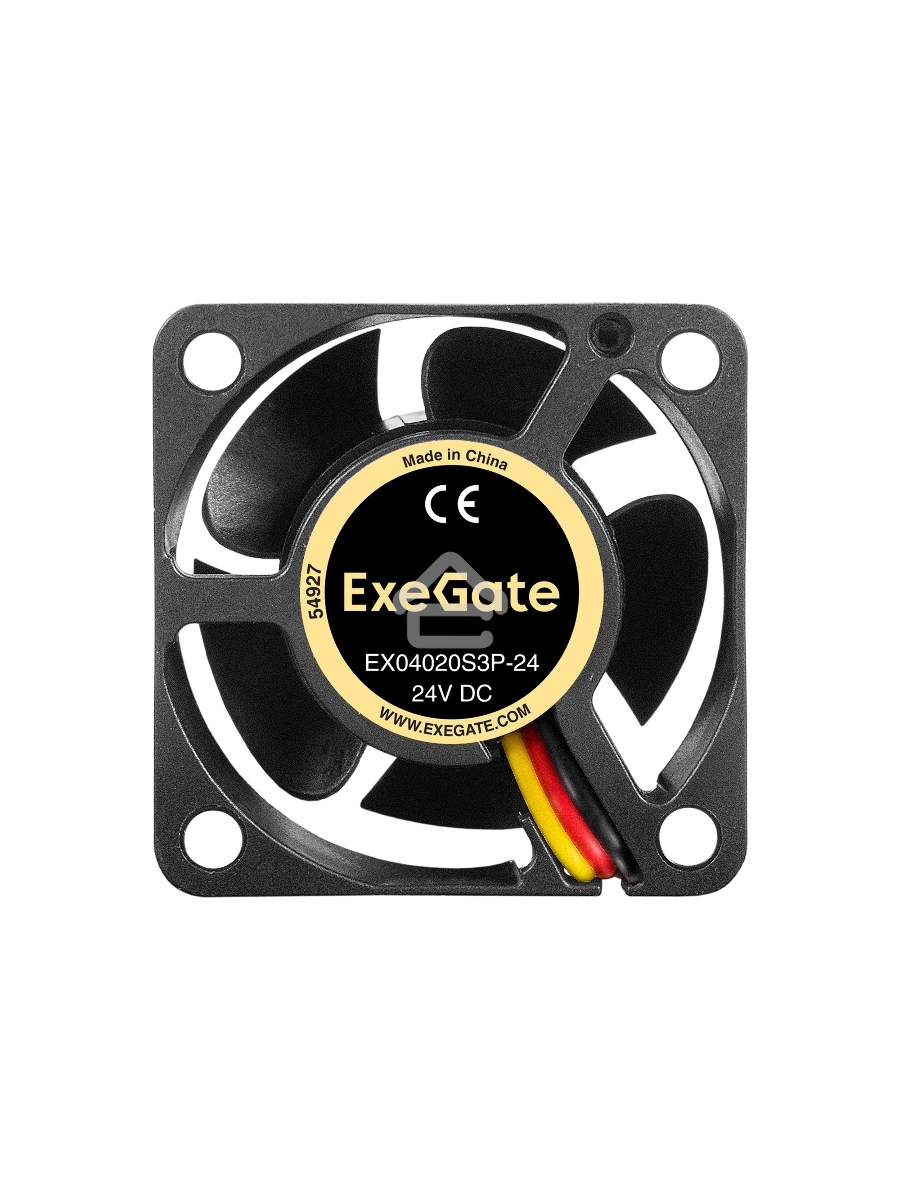 Вентилятор для корпуса ExeGate EX04020S3P-24 черный, 40 мм, 7000 об/мин, 39 дБ, 3 pin