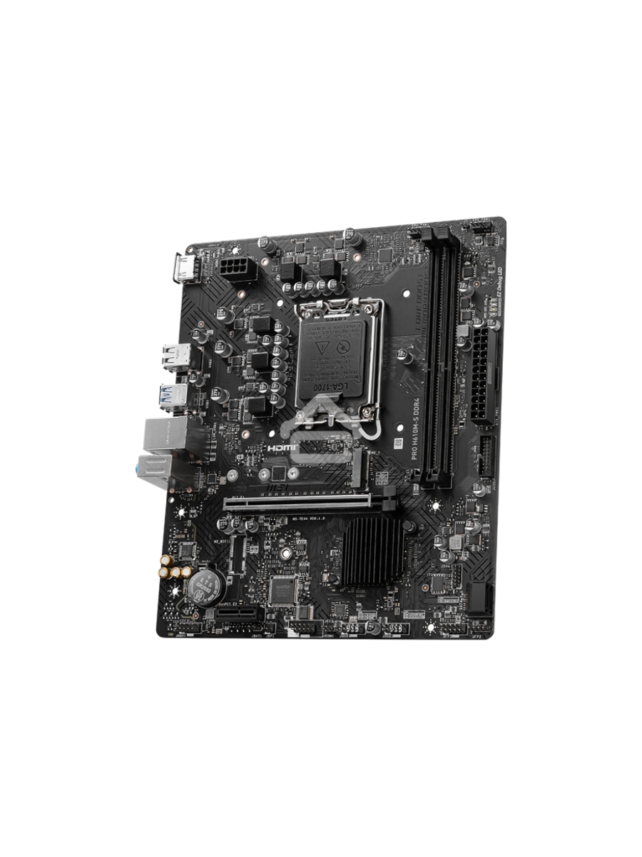 Материнская плата MSI PRO H610M-S DDR4, LGA 1700, Intel H610, 2xDDR4, 2xSATA, 1xM.2, 1xPCIe 4.0 x16, 1xPCIe 3.0 x1, 1xHDMI, 1x1Gb LAN, 4xUSB 2.0, 2xUSB 3.2 Gen 1, 3x3.5 мм, 7.1, Micro-ATX