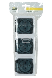 Розетка силовая  Iek ERMP32-K03-16-54-EC РСб23-3-ГПБд роз 3м с з/к о/у  IP54 (дымчатый) ГЕРМЕС PLUS
