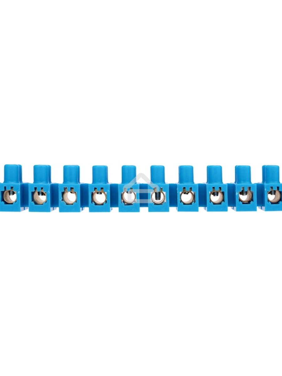 Клеммная винтовая колодка KВ-25 10-25, ток 60 A, полиэтилен синий Rexant (10 шт./уп.)