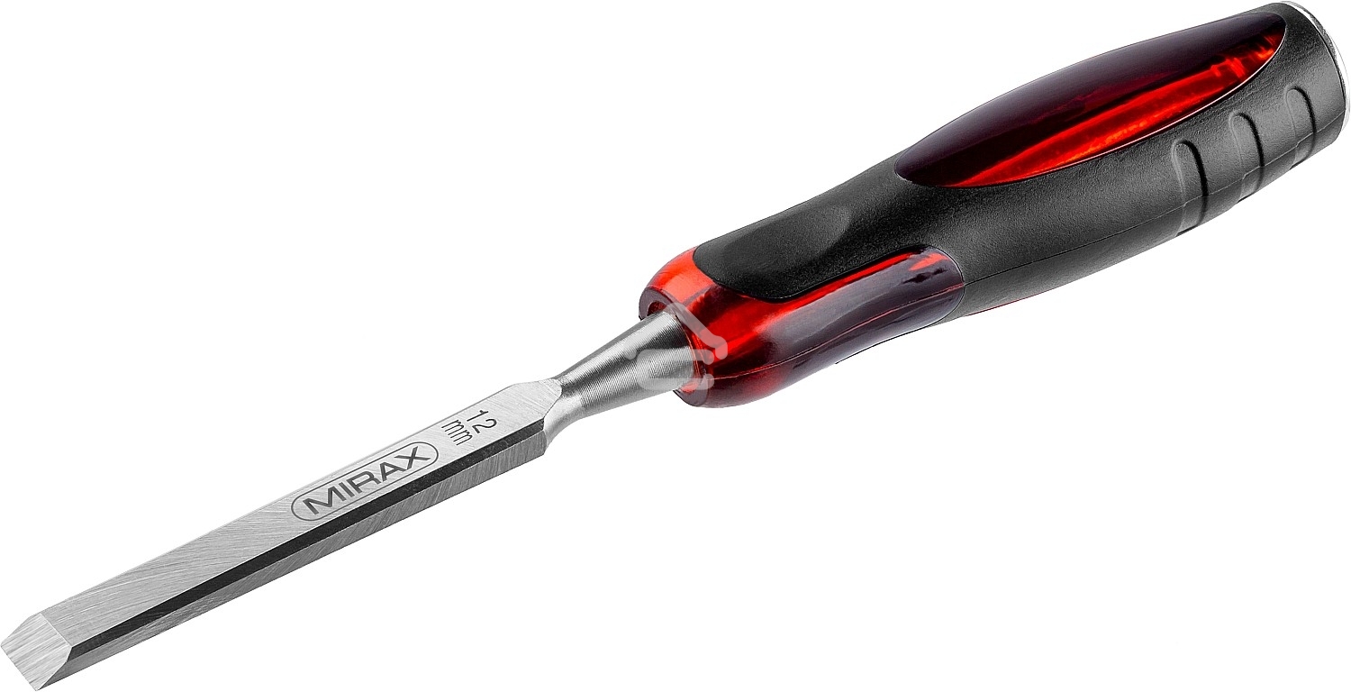 Стамеска MIRAX 1810-12 с двухкомпонентной прозрачной рукояткой, 12мм