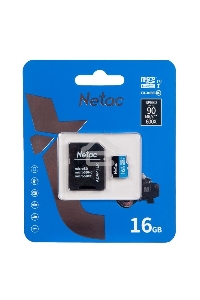 Флеш карта microSDHC 16GB Netac P500 <NT02P500STN-016G-R>  (с SD адаптером) 80MB/s