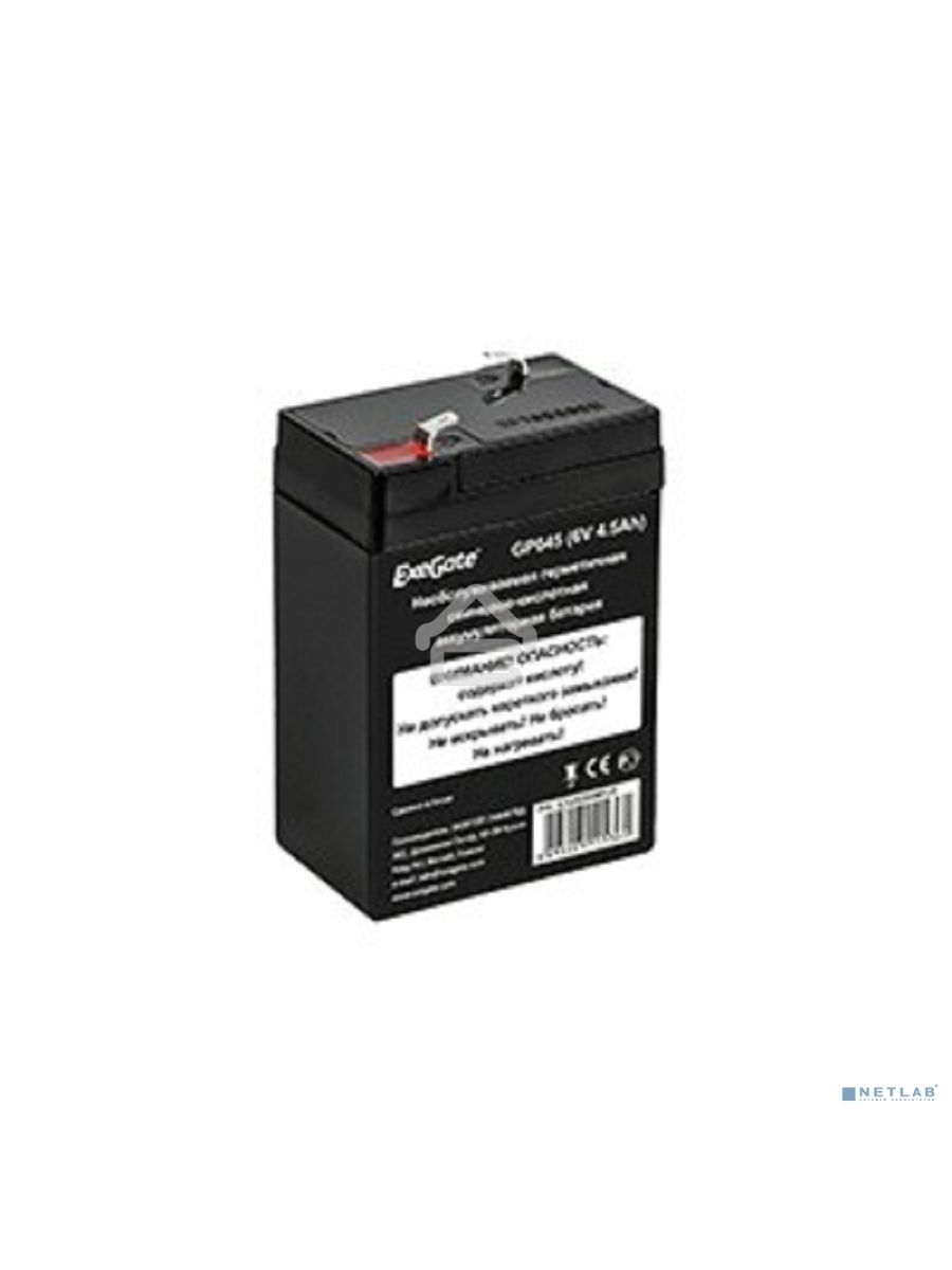 Батарея ExeGate GP645 (6V 4.5Ah), клеммы F1