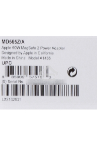 Адаптер MD565Z/A Apple MagSafe 2 Power Adapter - 60W (MacBook Pro 13-inch with Retina display)
