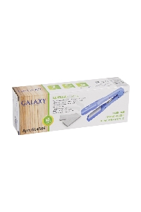 Щипцы для волос Galaxy GL 4506, голубой, 48 Вт, максимальная температура 180°С, нагревательный элемент с защитой от перегрева, , индикатор сети, сменные пластины (гладкие и 