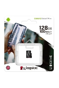 Флеш карта Kingston 128GB micSDXC Canvas Select Plus 100R A1 C10 Single Pack w/o ADP EAN: 740617299076
