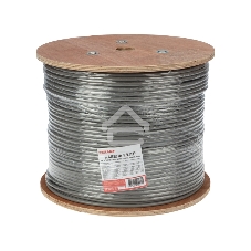 Кабель витая пара Rexant F/UTP, категория 6, ZH нг(А)-HF, 4PR, 23AWG, внутренний, серый, 305м