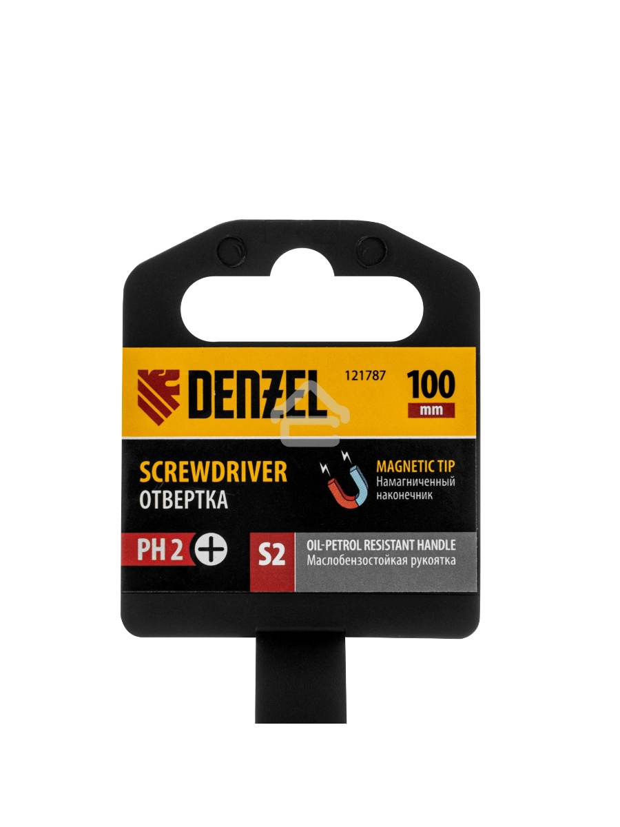 Отвертка, PH2х100 мм, S2, 3к рукоятка Denzel