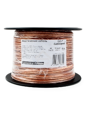 Акустический кабель Cablexpert CC-TC2x2,5-50M, прозрачный,  50 м, на катушке